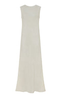 Carling Maxi Dress in Ivory Plisse Silk