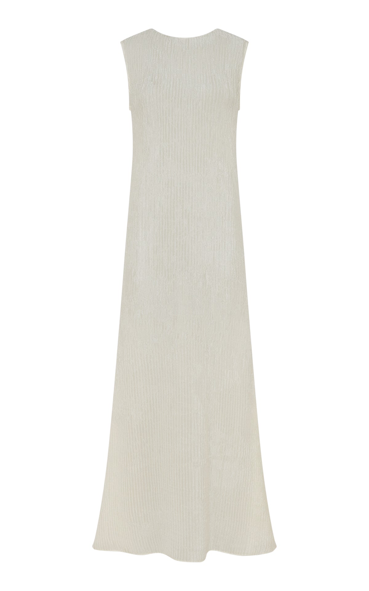 Carling Maxi Dress in Ivory Plisse Silk