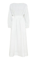 Ahmose Maxi Dress in White Aloe Linen