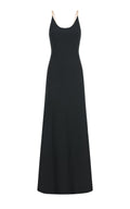 Adeona Chain Maxi Dress in Black Silk