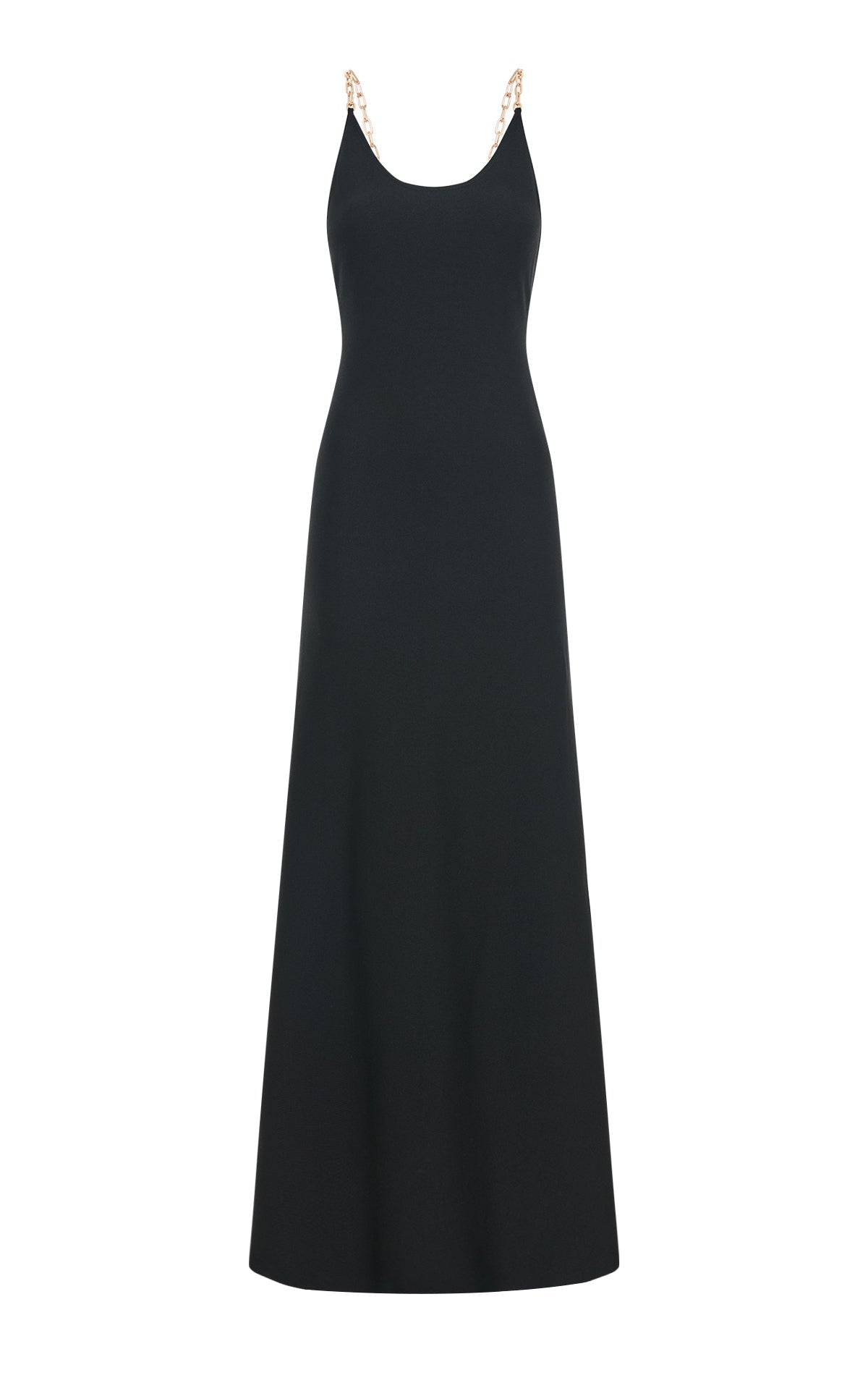 Adeona Chain Maxi Dress in Black Silk